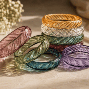 Heritage Swirl Glass Bangles ( Set of Six)