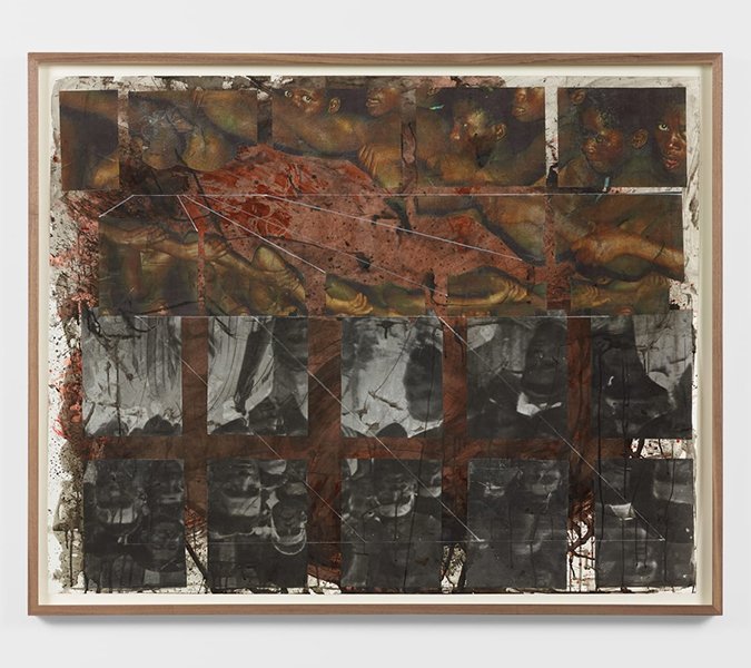 Ashes & Archives – original mixed media on paper painting