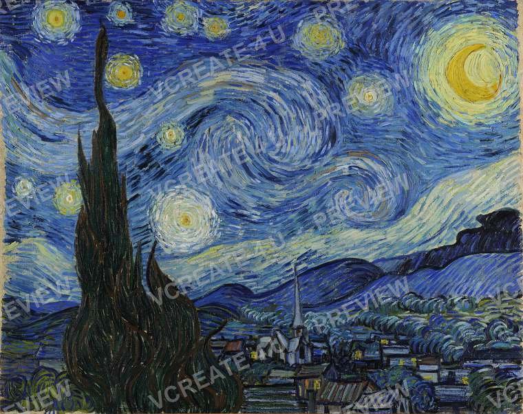 The Starry Night — Vincent van Gogh – digital art download preview
